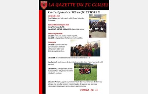 La Gazette du FC CLUSES WE 23 et 24 Avril  2016