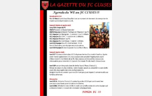 La Gazette du FC CLUSES AGENDA du WE 30 Avril et 01 Mai 2016
