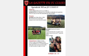 La Gazette du FC CLUSES AGENDA du WE 7 et 8 Mai 2016
