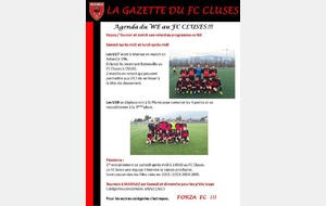 La Gazette du FC CLUSES AGENDA du WE 14 et 15 Mai 2016