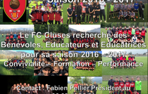 ENGAGEZ VOUS !!!  LE FC CLUSES RECRUTE 
