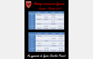Planning de reprise gymnase 2017