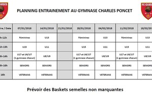 FC CLUSES Planning gymnase