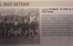 FC CLUSES article de presse !!!