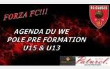FC CLUSES AGENDA DU WE PRE FORMATION U15 & U13