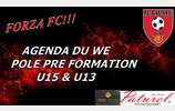 FC CLUSES AGENDA DU WE PRE FORMATION U15 & U13