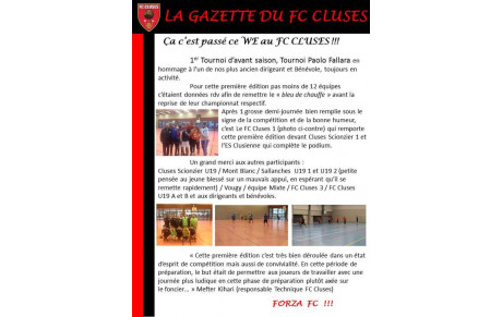 1ère Edition de la Gazette du FC CLUSES