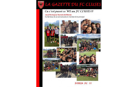 La Gazette du FC CLUSES WE du 14 et 15 Mai 2016