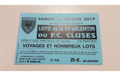 Cartes en vente : Loto de la St Valentin
