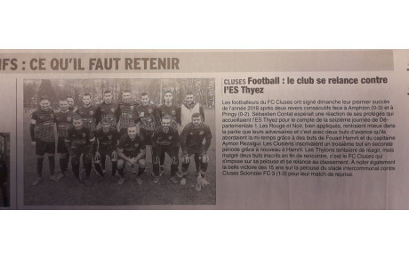 FC CLUSES article de presse !!!